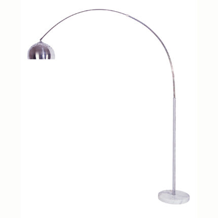 85" White Metal Arched Floor Lamp With Silver Metal Dome Shade - Image 3