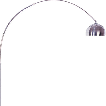 85" White Metal Arched Floor Lamp With Silver Metal Dome Shade - Image 4
