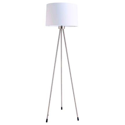 59" White Tripod Floor Lamp With White Drum Shade - Image 3