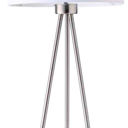 59" White Tripod Floor Lamp With White Drum Shade - Image 4