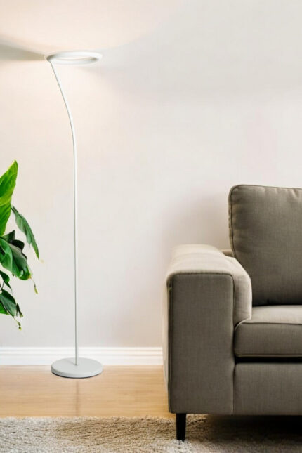 73" White LED Torchiere Floor Lamp With White - Image 2