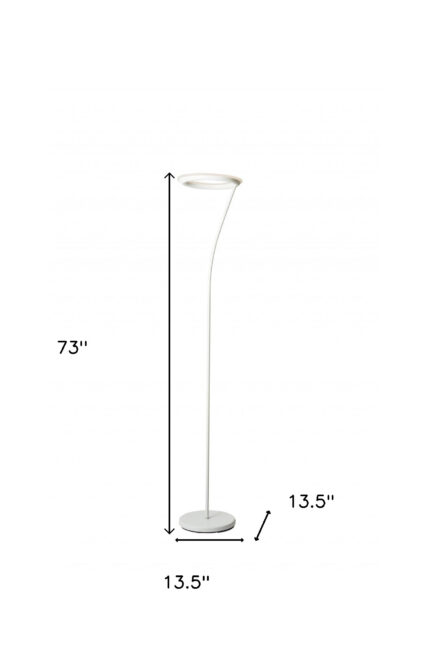 73" White LED Torchiere Floor Lamp With White - Image 8