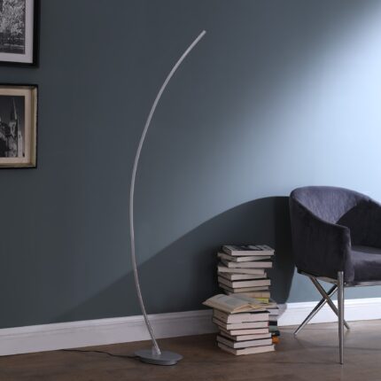 62" Silver And Soft White Arc LED Floor Lamp - Image 5