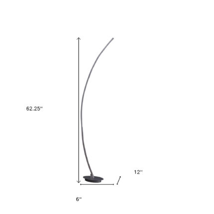62" Silver And Soft White Arc LED Floor Lamp - Image 7