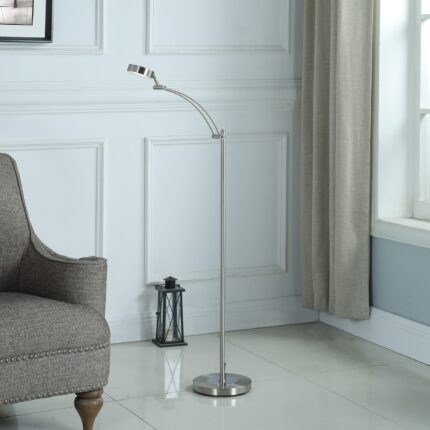 54" Silver Adjustable LED Task Floor Lamp With Silver - Image 4