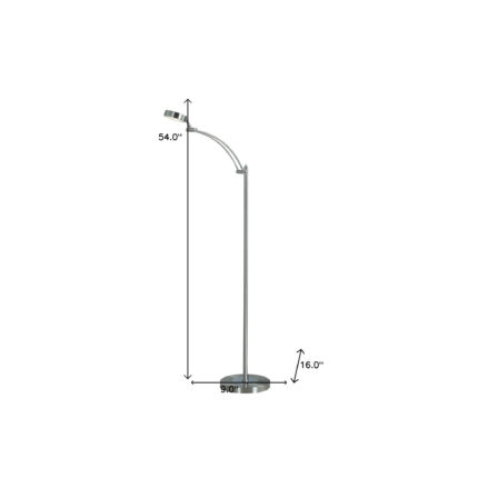 54" Silver Adjustable LED Task Floor Lamp With Silver - Image 6