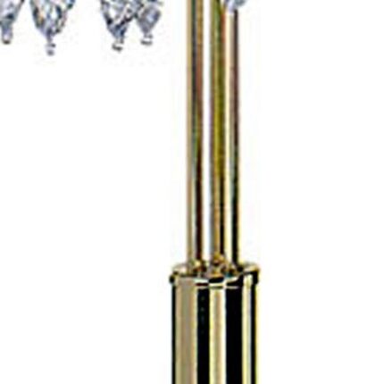 63" Gold Three Lights Candelabra Floor Lamp With Clear Faux Crystal Shades - Image 4