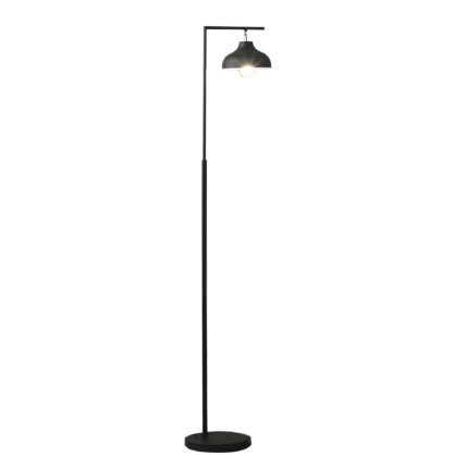 63" Black LED Arc Floor Lamp With Black Metal Bowl Shade - Image 3