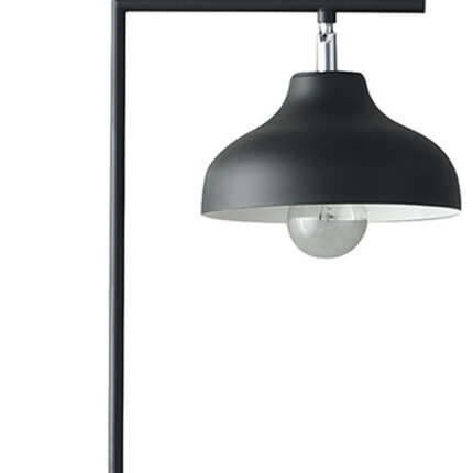 63" Black LED Arc Floor Lamp With Black Metal Bowl Shade - Image 5