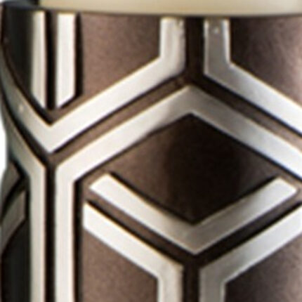Set Of Two Espresso and Silver Pillar Tabletop Pillar Candle Holders - Image 5