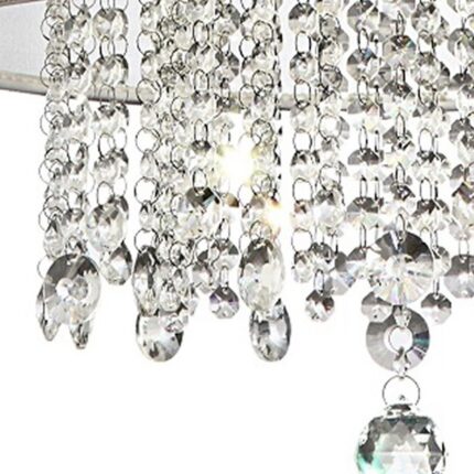 Primo Gold Finish Ceiling Lamp with Crystal Accents and White Shade - Image 4