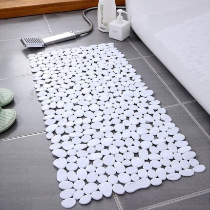 35" White Spa Pebbles Non Slip Bathtub Mat - Image 5