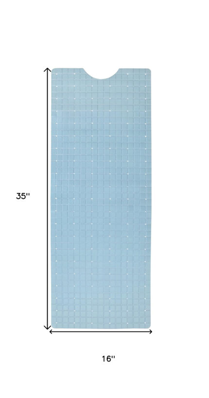 40" Light Blue Geometric Tiles Non Slip Bathtub Mat - Image 6