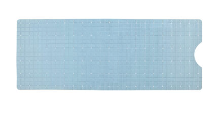 40" Light Blue Geometric Tiles Non Slip Bathtub Mat - Image 3