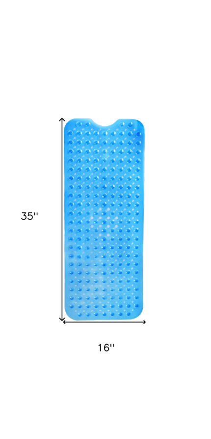 40" Translucent Blue Bubbles Non Slip Bathtub Mat - Image 6