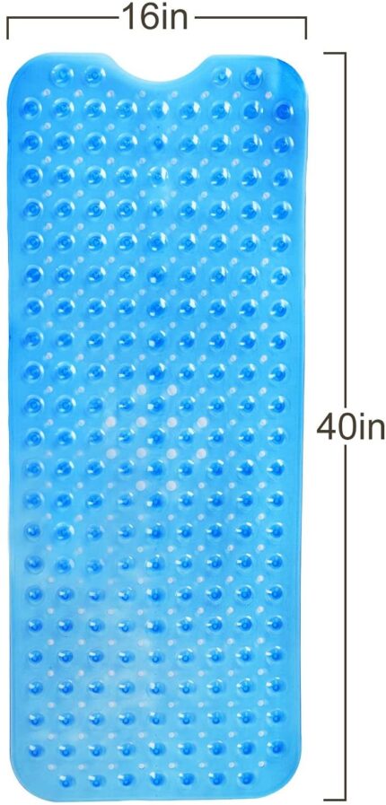40" Translucent Blue Bubbles Non Slip Bathtub Mat - Image 8