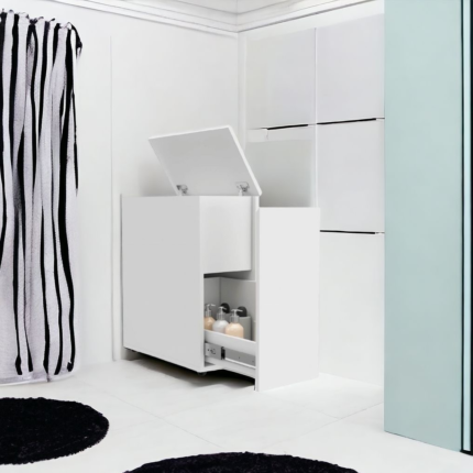10" White Wood Freestanding Bathroom Vanity - Image 3