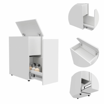 10" White Wood Freestanding Bathroom Vanity - Image 8