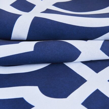 84" Navy Blue Trellis Black Out Window Curtain Panel - Image 9