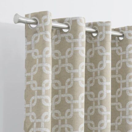 84â Sand Interlock Pattern Window Curtain Panel - Image 3