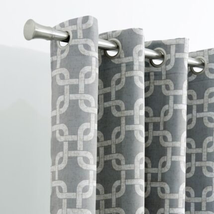 84â Silver Interlock Pattern Window Curtain Panel - Image 7