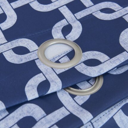 84â Navy Interlock Pattern Window Curtain Panel - Image 8