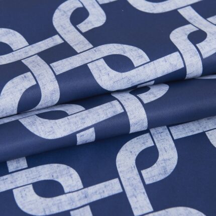 84â Navy Interlock Pattern Window Curtain Panel - Image 5