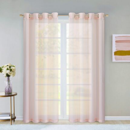 Set of Two 84"  Blush Solid Modern Window Panels - Image 4