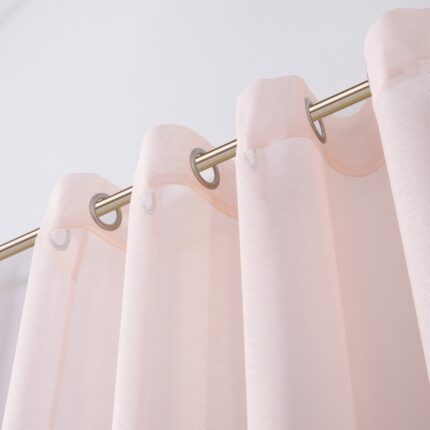 Set of Two 84"  Blush Solid Modern Window Panels - Image 5
