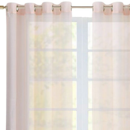 Set of Two 84"  Blush Solid Modern Window Panels - Image 3