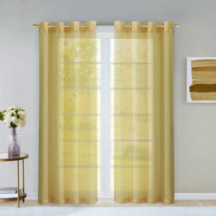 Set of Two 84"  Gold Solid Modern Window Panels - Image 7