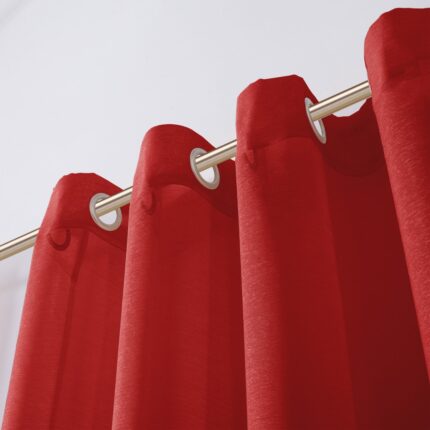 Set of Two 84" Red Solid Modern Window Panels - Image 6