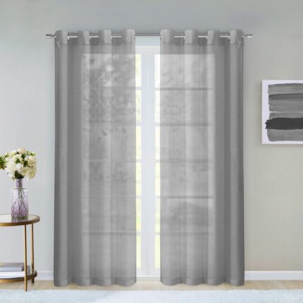 Set of Two 84"  Silver Solid Modern Window Panels - Image 6