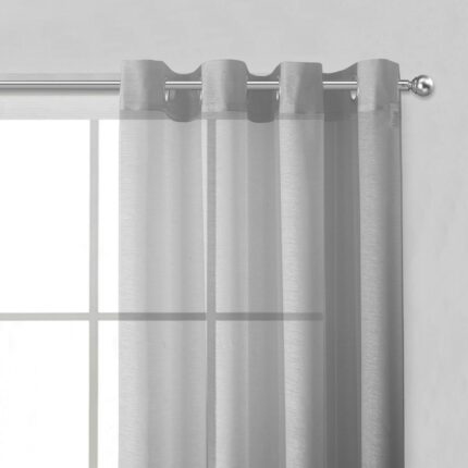 Set of Two 84"  Silver Solid Modern Window Panels - Image 8