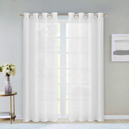 Set of Two 84"  White Solid Modern Window Panels - Image 4