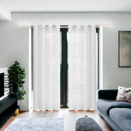 Set of Two 84"  White Solid Modern Window Panels - Image 11