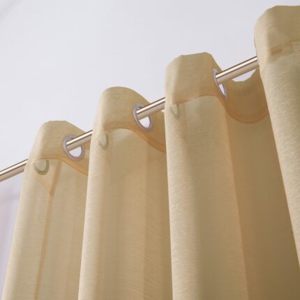 Set of Two 84"  Tan Solid Modern Window Panels - Image 4