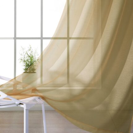 Set of Two 84"  Tan Solid Modern Window Panels - Image 11