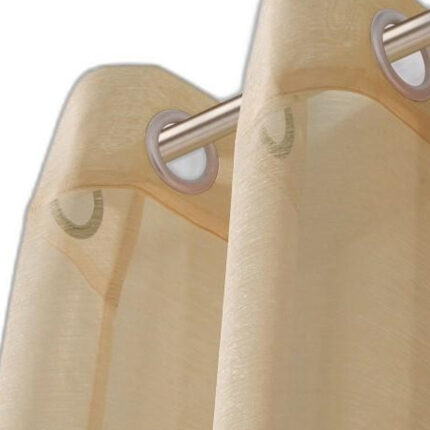 Set of Two 84"  Tan Solid Modern Window Panels - Image 5