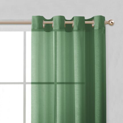 Set of Two 84"  Sage Solid Modern Window Panels - Image 10