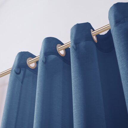 Set of Two 84"  Blue Solid Modern Window Panels - Image 8