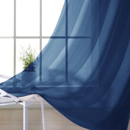 Set of Two 84"  Blue Solid Modern Window Panels - Image 10