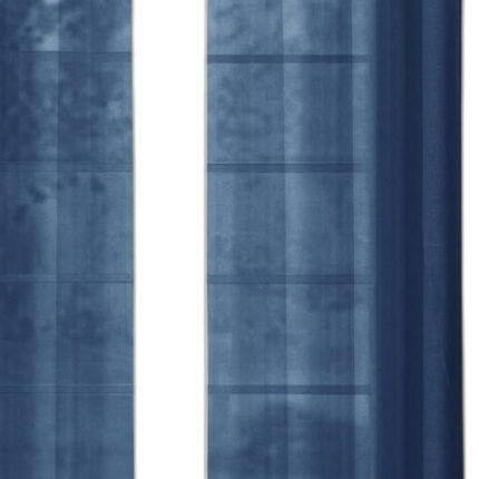 Set of Two 84"  Blue Solid Modern Window Panels - Image 12
