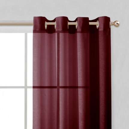 Set of Two 84"  Burgundy Solid Modern Window Panels - Image 4