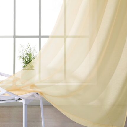 Set of Two 84"  Beige Solid Modern Window Panels - Image 7