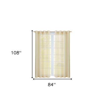 Set of Two 84"  Beige Solid Modern Window Panels - Image 10