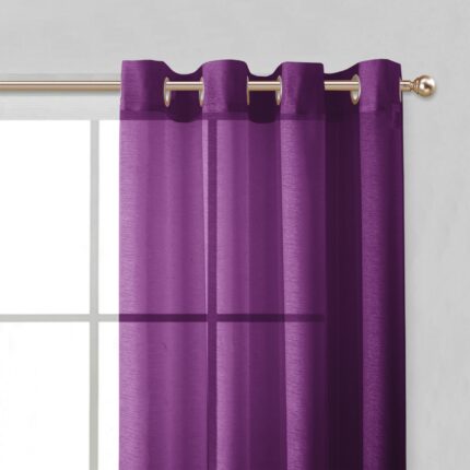 Set of Two 84"  Purple Solid Modern Window Panels - Image 4