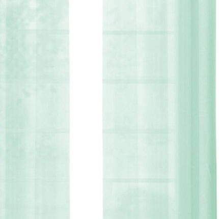 Set of Two 84"  Aqua Solid Modern Window Panels - Image 4