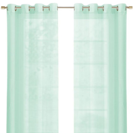 Set of Two 84"  Aqua Solid Modern Window Panels - Image 3