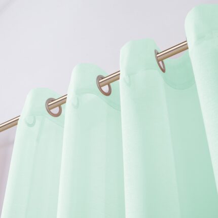 Set of Two 84"  Aqua Solid Modern Window Panels - Image 6